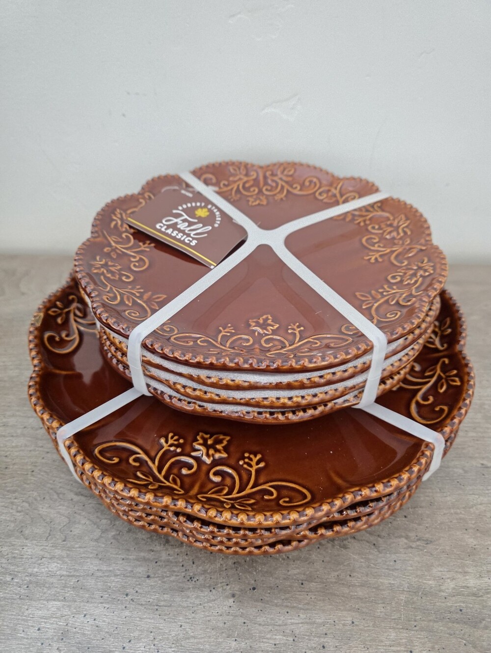 Fall Thanksgiving Viral Hobby Lobby Scalloped Dinner & Salad Plates X 8